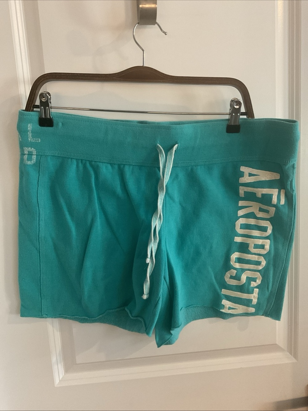 Aeropostale - Teal Drawstring Athletic Raw Hem Shorts - Ladies Size XL - Picture 2 of 9